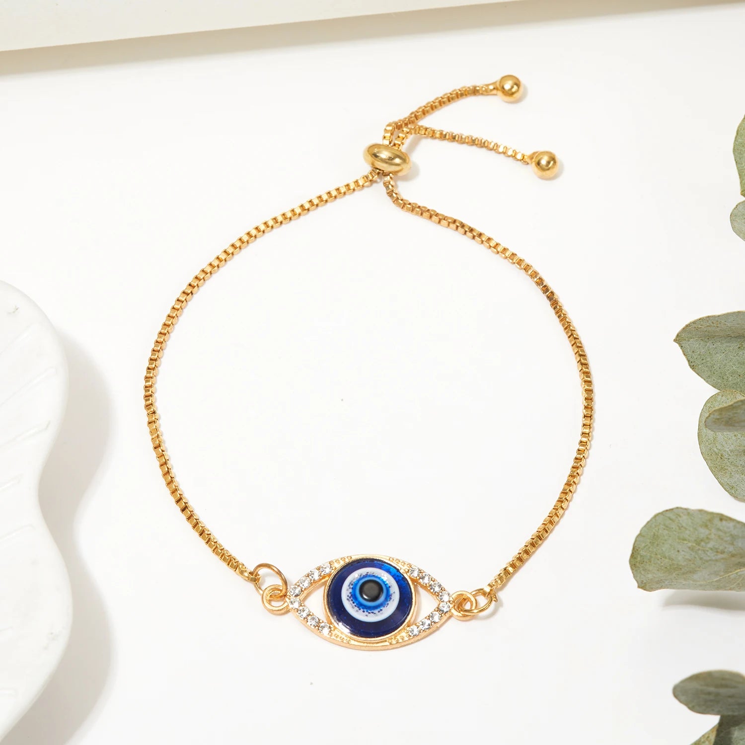 Blue Evil Eye Bracelet For Women Gold Color Silver Color Adjustable Lucky Chain Zircon Bracelet Jewelry Accessory