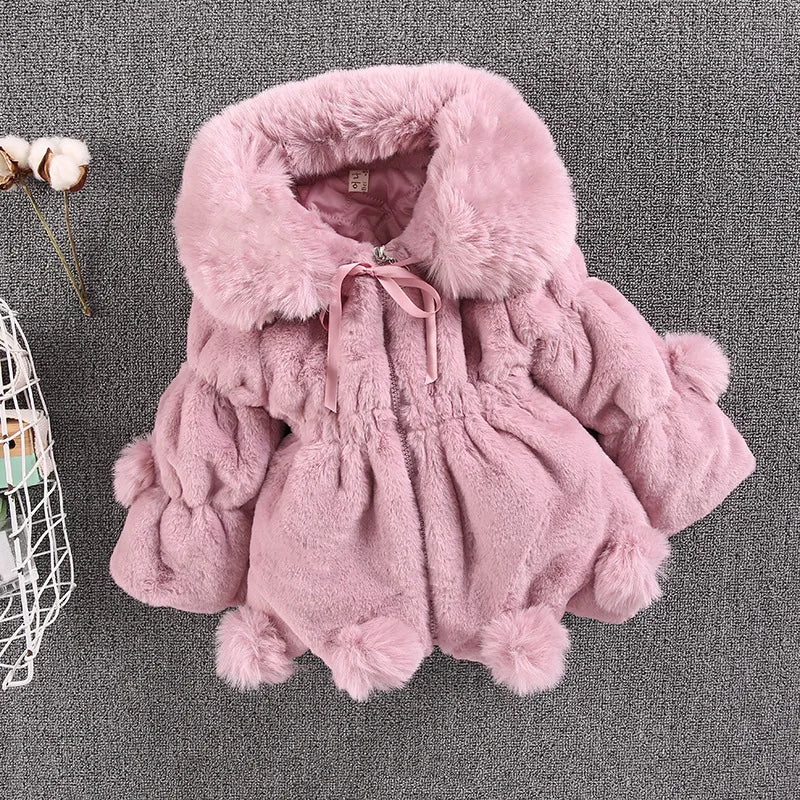 Baby Girls Jacket Warm Faux Fur Coat For Girls Christmas Princess Plush Children Clothing-Dollar Bargains Online Shopping Australia