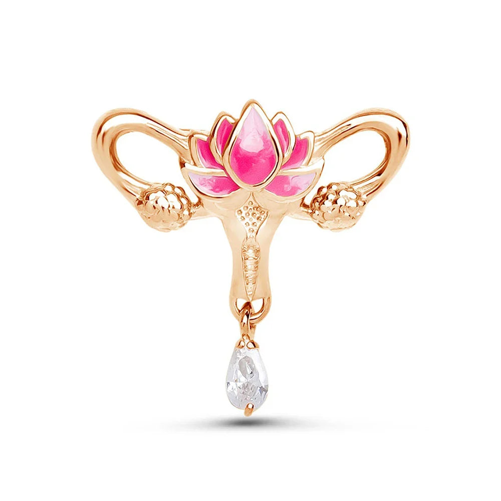 Woman's Womb Medical Jewellery Brooch Pins Gynecology Symbol of Medical Uterus Lotus Lapel Badge for Gynecologist Nurse-Dollar Bargains Online Shopping Australia