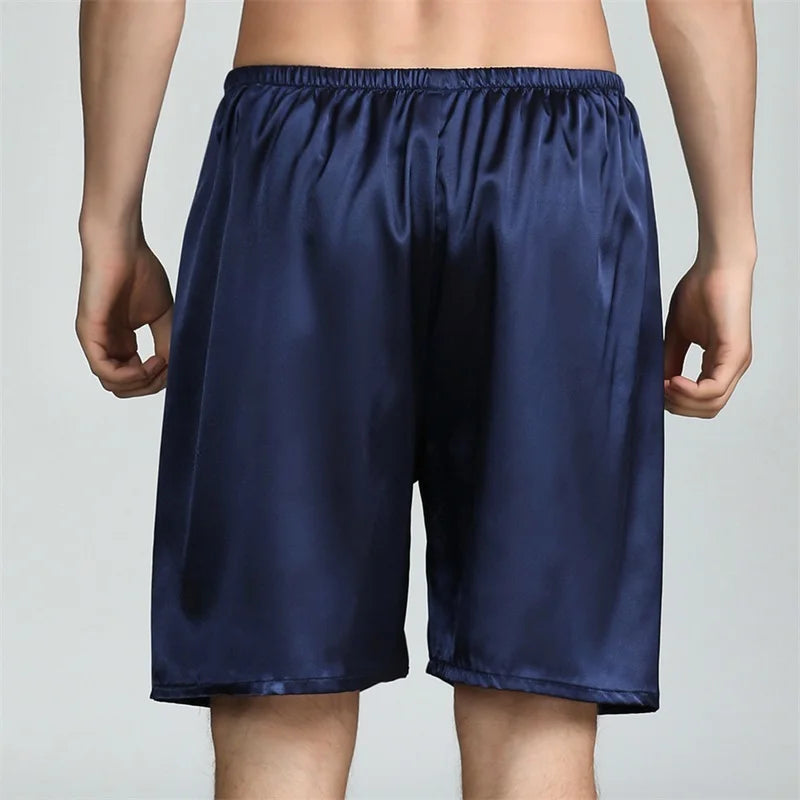 Men Casual Home Nightwear Satin Pajamas Shorts Pyjamas Sleep Bottoms Boxers Short Pants Lounge Homewear-Dollar Bargains Online Shopping Australia