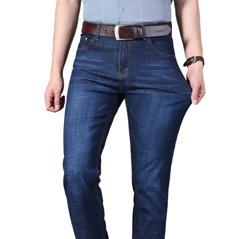 Men's Jeans Summer Thin Pants Straight Blue Jean Baggy Casual Work Denim Pant High Elasticity Wide Leg Business Male-Dollar Bargains Online Shopping Australia