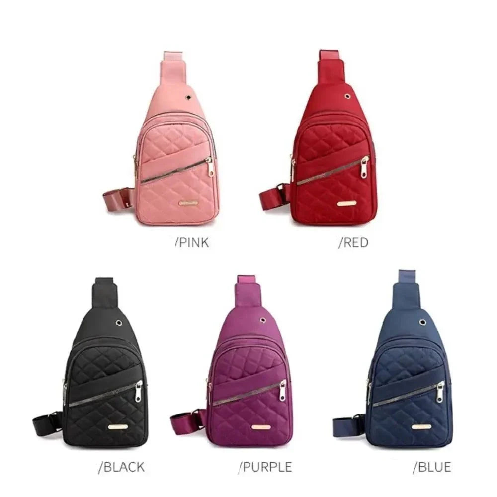 Women Embroidery Rhombus Chest Bag Multi-Layer Large-Capacity Single-Shoulder Diagonal Bag Casual Rhombus Chest Handbag-Dollar Bargains Online Shopping Australia