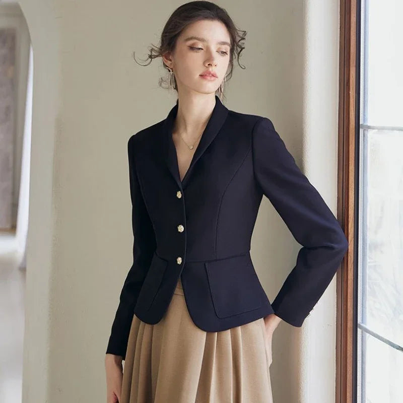 Jacket Blazer Woman Crop Clothes Slim Outerwears Short Solid Coats for Women-Dollar Bargains Online Shopping Australia