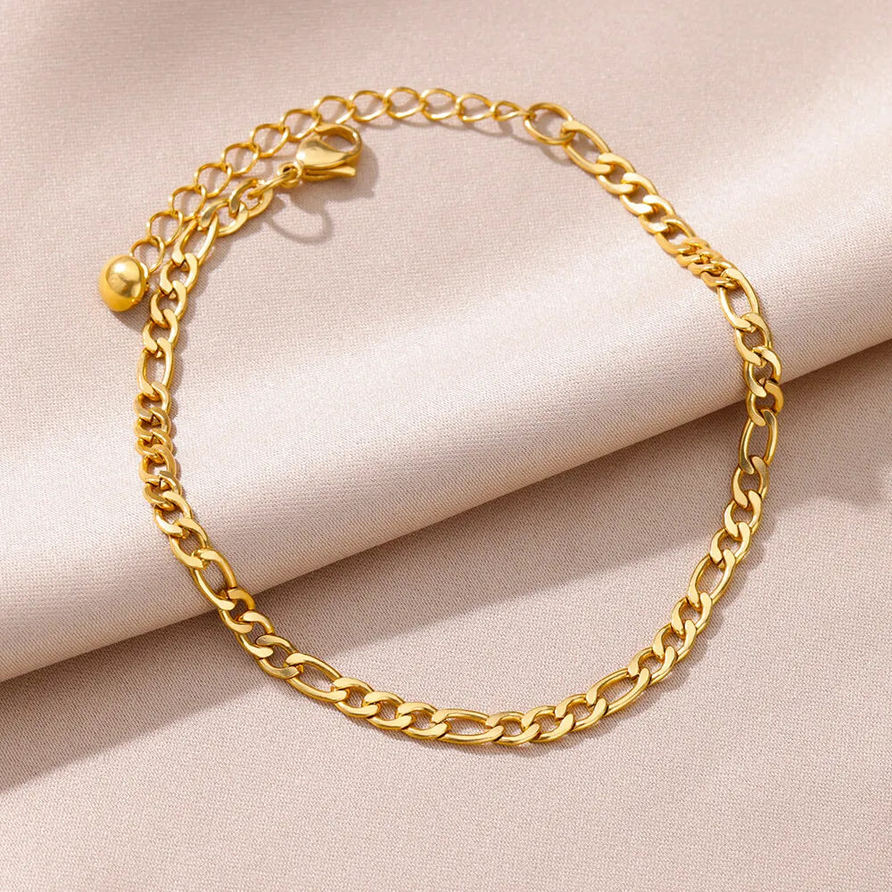 Anklets for Women Summer Beach Accessories Stainless Steel Imitation Pearl Chain Anklet Gold Color Leg Bracelets Bodychain Gifts-Dollar Bargains Online Shopping Australia