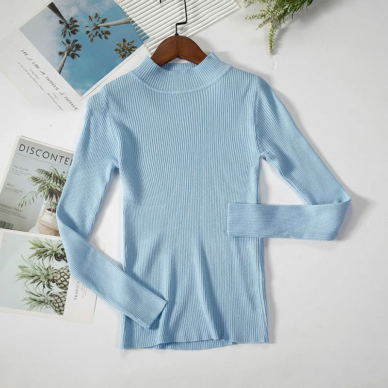 Women Turtleneck Sweater Knitted Soft Pullovers cashmere Jumpers Basic Solid Soft Sweaters Women Autumn Winter Casual Top-Dollar Bargains Online Shopping Australia