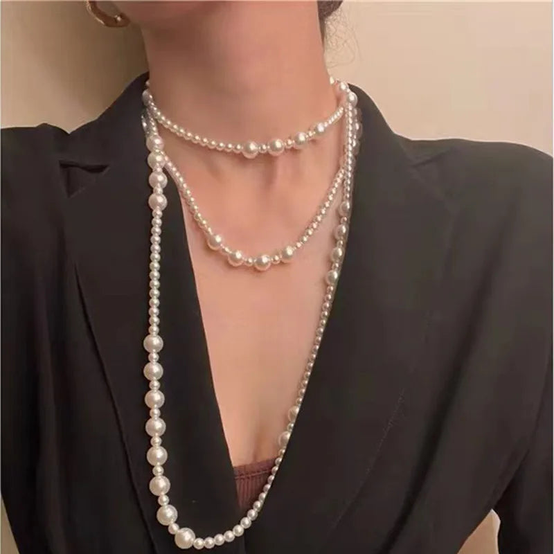Pearl Multi-layered Women's Necklace Exaggerated Fashion High Street Club Party Banquet Necklace For Women Jewelry-Dollar Bargains Online Shopping Australia