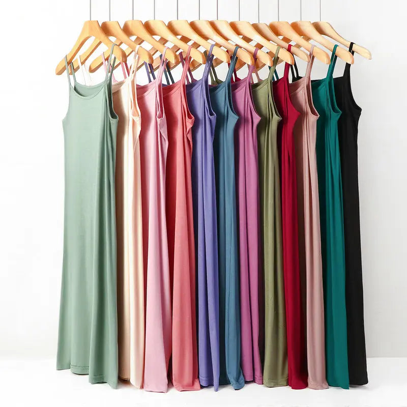 Modal Dress Spaghetti strap bottoming dresses Halter sundress Camisoles slips Inner Petticoat-Dollar Bargains Online Shopping Australia