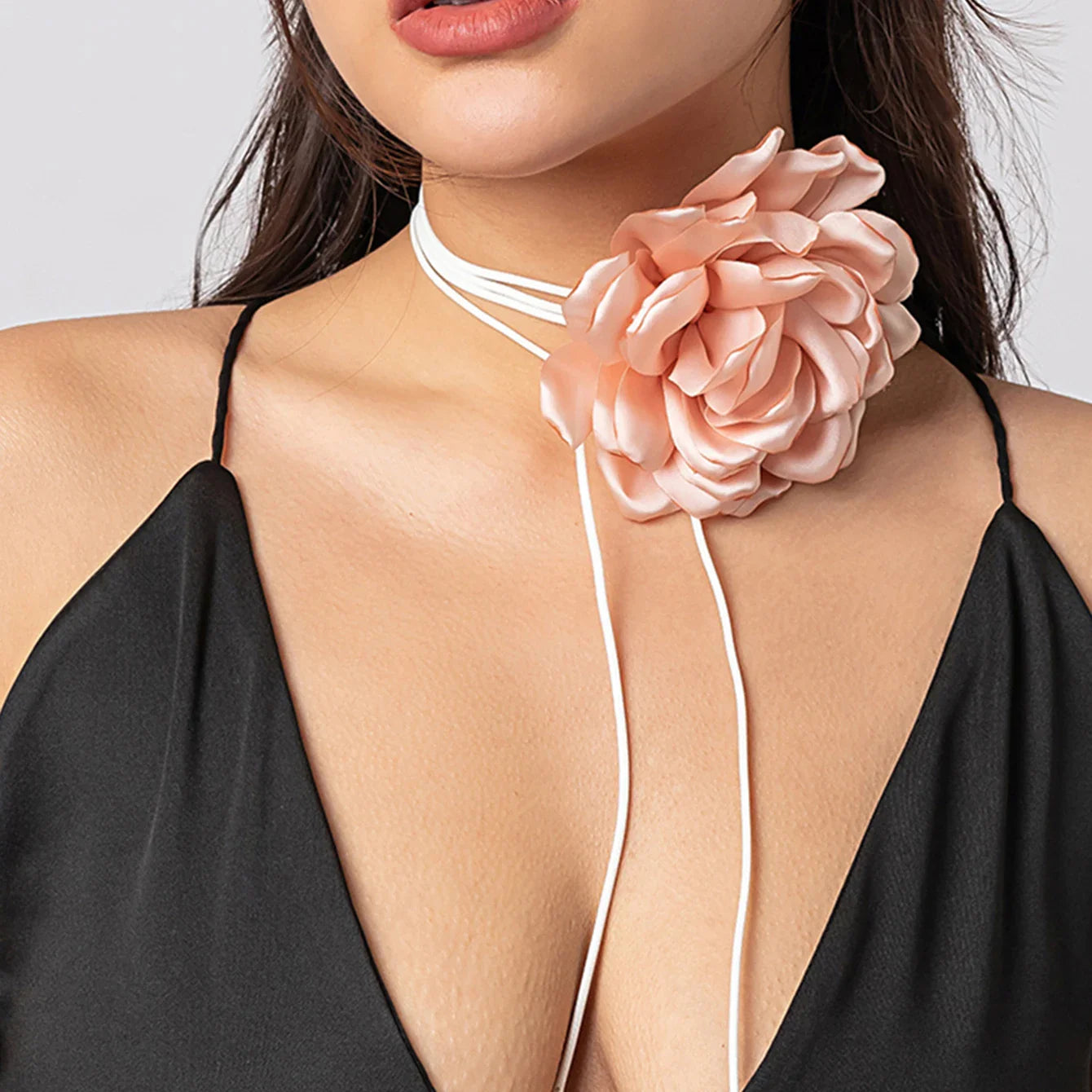 Romantic Gothic Big Rose Flower Clavicle Chain Necklace for Women Ladies Korean Fashion Adjustable Rope Choker Y2K Accessories-Dollar Bargains Online Shopping Australia