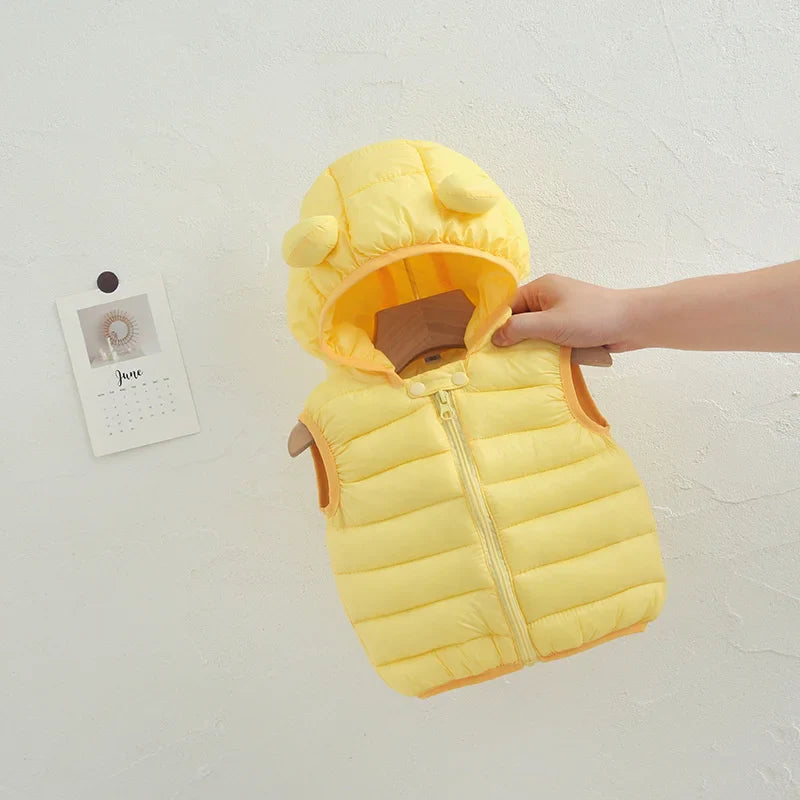 Baby Warm Down Jackets Boys Girls Hooded Cartoon Print Outerwear Autumn Winter Coats Children Clothing Lightweight Jackets-Dollar Bargains Online Shopping Australia