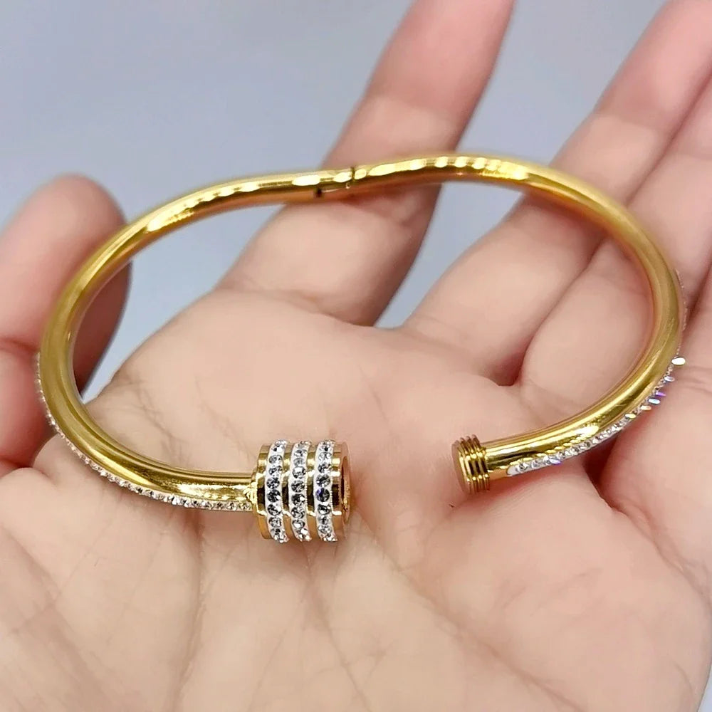 classic fashion titanium steel bracelet rotating openings, women stainless steel pretty waist gold-plated bracelet 3 color-Dollar Bargains Online Shopping Australia