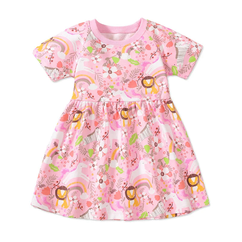 Girls Casual Clothes Cotton Lovely Kids Summer Dress for Toddler Infant Children-Dollar Bargains Online Shopping Australia