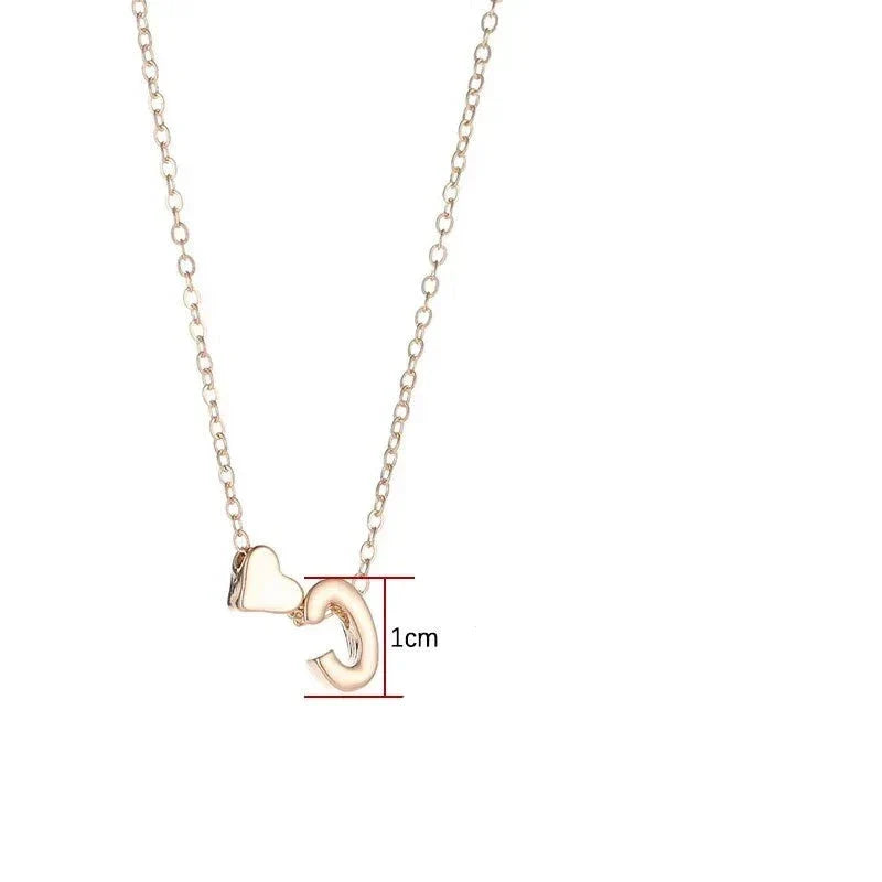 Tiny Heart Dainty Initial Necklace Gold Silver Color Letter Name Choker For Women Pendant Jewelry Gift-Dollar Bargains Online Shopping Australia