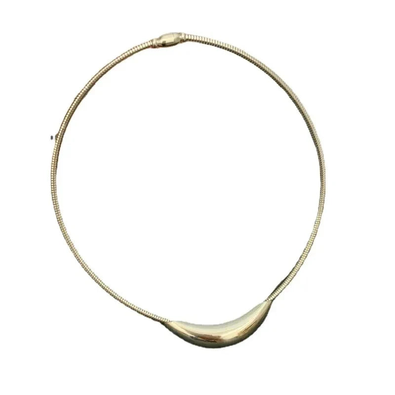 Metallic Stainless Steel Silver Plated Gold Color Choker Necklace For Women Girl Gift-Dollar Bargains Online Shopping Australia