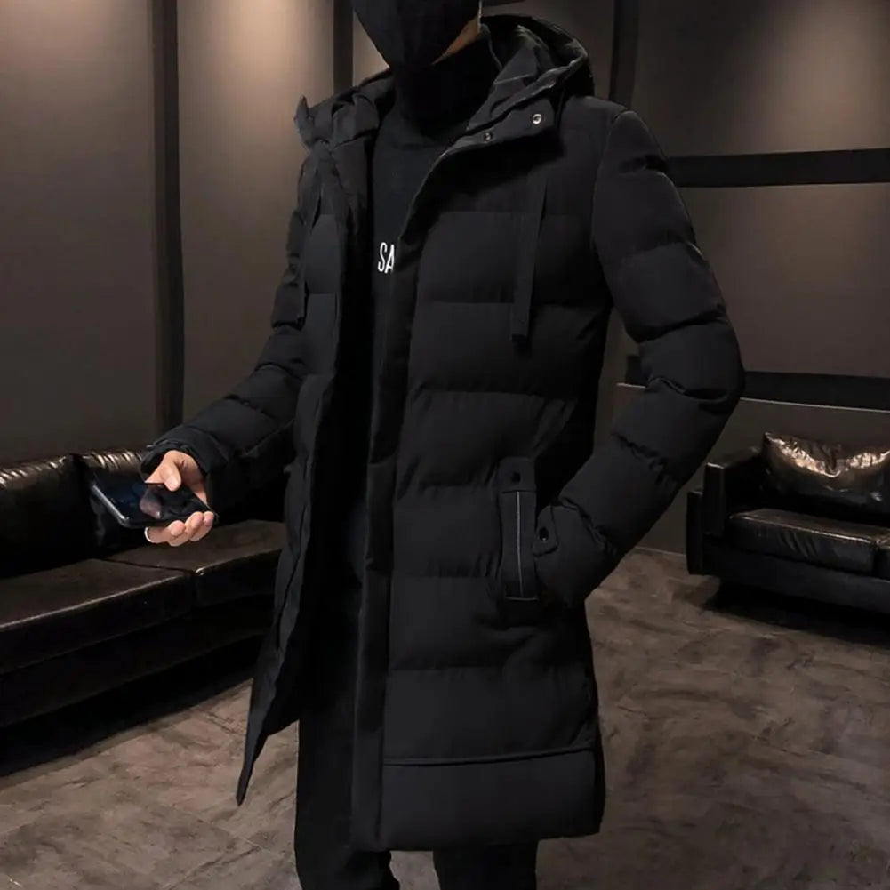 Stylish Men Jacket Super Soft Solid Color Winter Cotton Padded Zipper Windbreaker  Men Coat Windproof