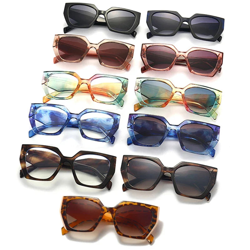 Retro Polygon Cat Eye Colorful Sunglasses Women Clear Gradient Shades UV400 Men Sun Glasses-Dollar Bargains Online Shopping Australia