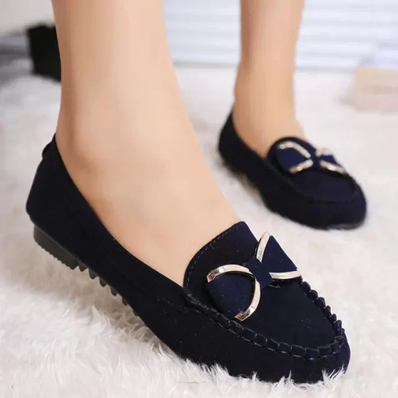 Elegant Butterfly-Knot Comfortable suede loafers Boat Shoes Comfort Slip-On Casual Walking Flats