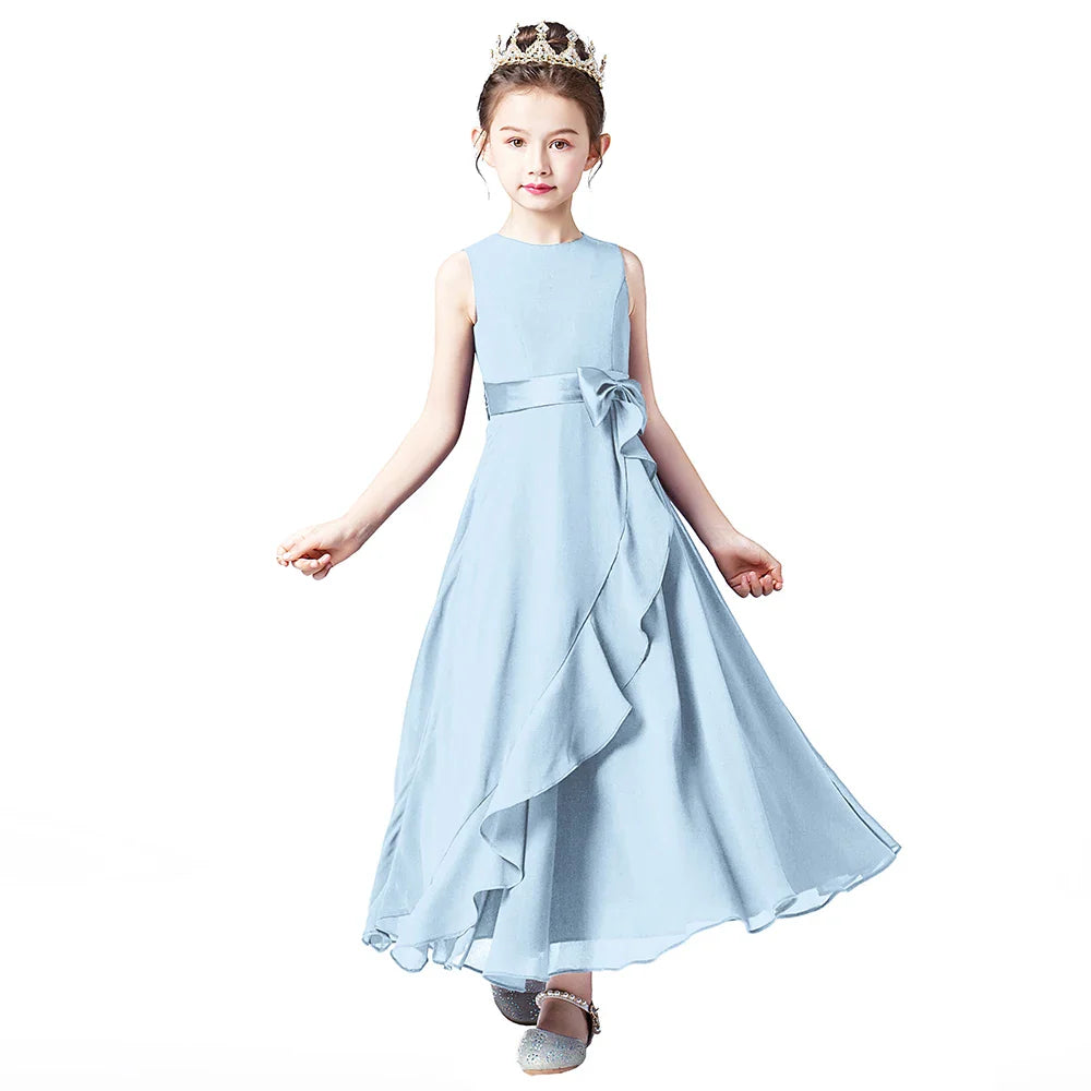 Chiffon Junior Bridesmaid For Teens Ankle-Length Flower Girl Dresses For Wedding Party Kids First Communion Gowns-Dollar Bargains Online Shopping Australia