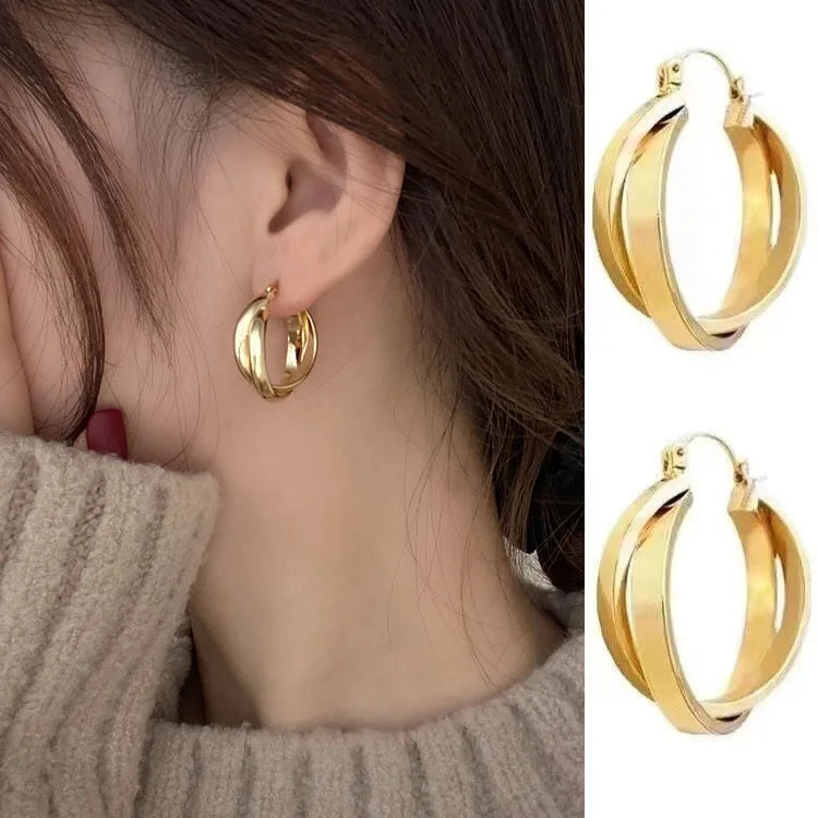 Simple Temperament Circle Pearl Earrings Fashion Small Versatile Earrings Women's Jewelry-Dollar Bargains Online Shopping Australia