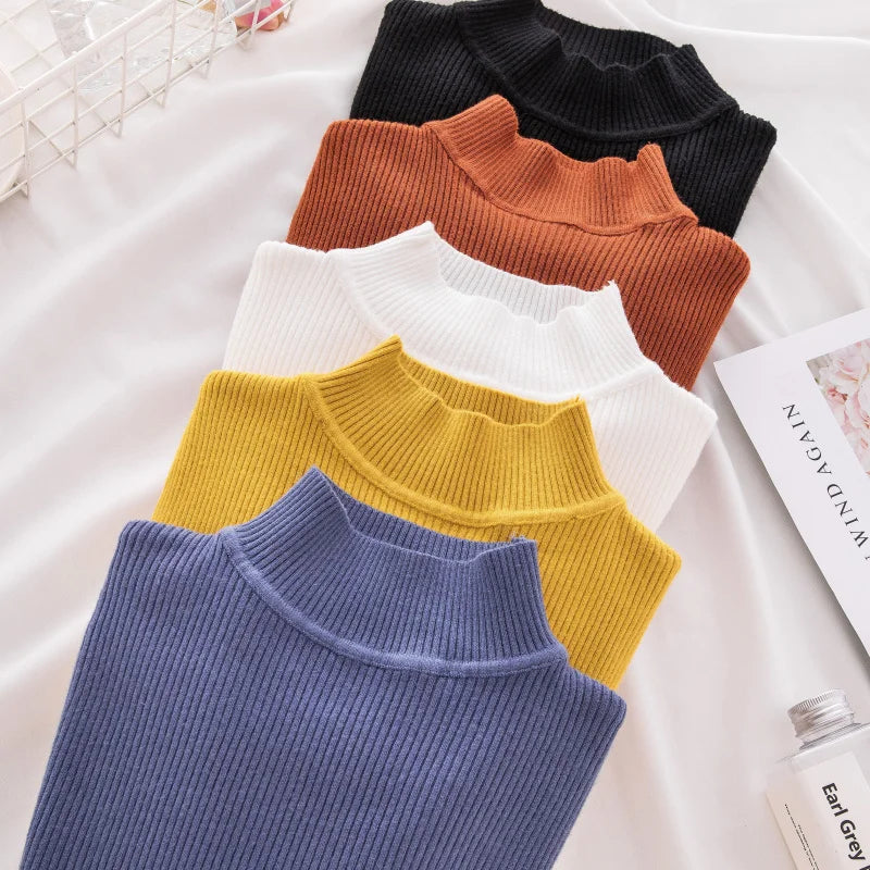 Women Turtleneck Sweater Knitted Soft Pullovers cashmere Jumpers Basic Solid Soft Sweaters Women Autumn Winter Casual Top-Dollar Bargains Online Shopping Australia