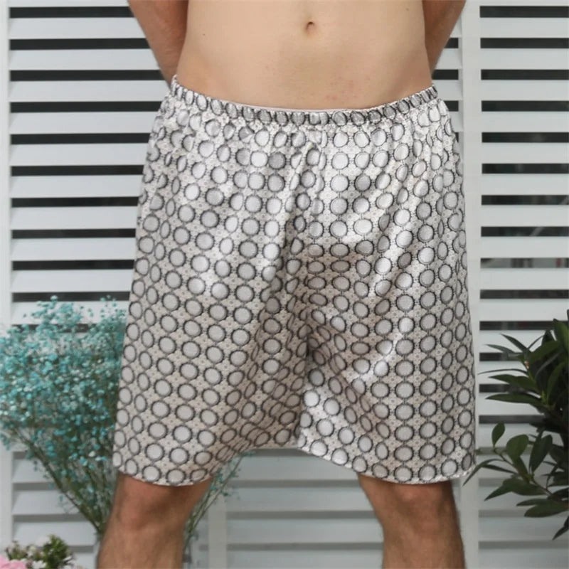 Men Casual Home Nightwear Satin Pajamas Shorts Pyjamas Sleep Bottoms Boxers Short Pants Lounge Homewear-Dollar Bargains Online Shopping Australia