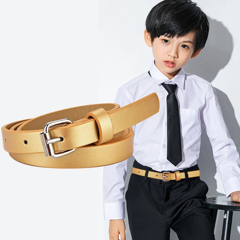 Children Belt Boys Girls Pu Leather Adjustable Belts Kids Love Heart Eyelet Waist Belt Square Buckle Belts Colorful Waistband