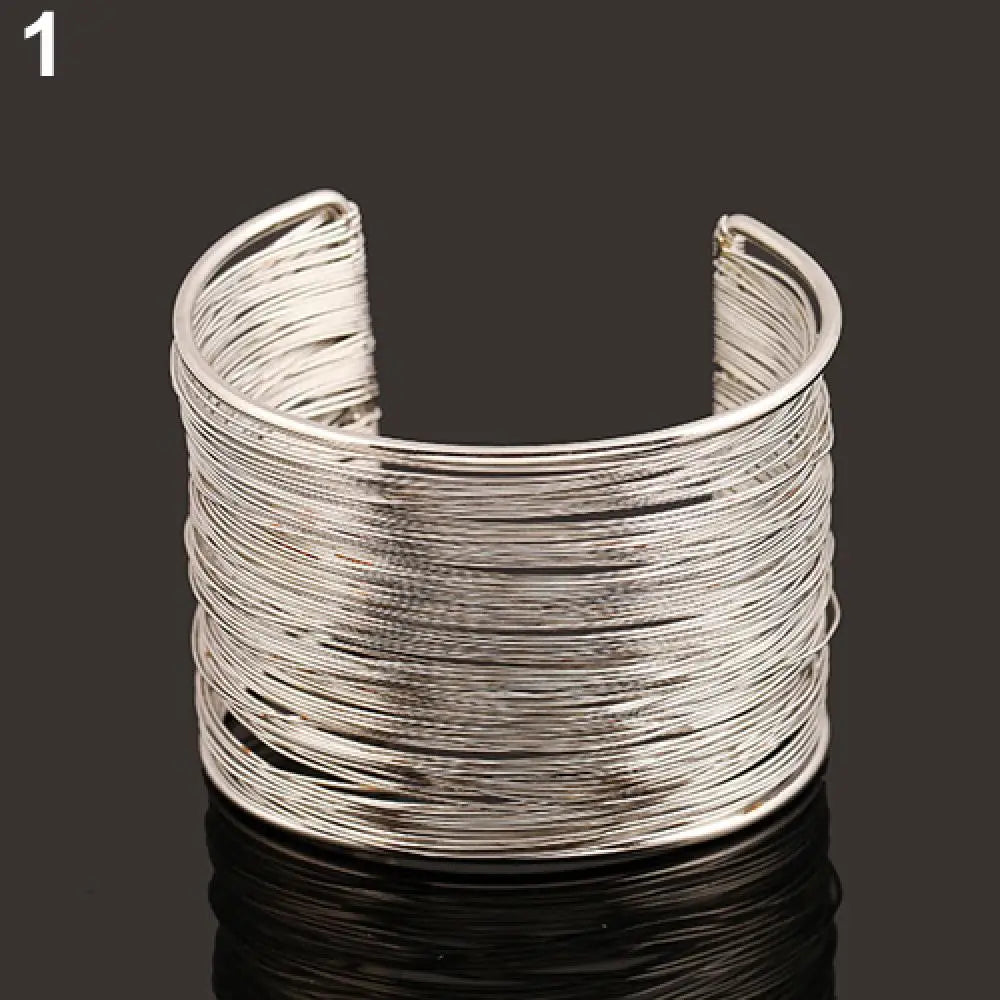 Fashion Women's Arm Cuff Bangle Bracelet Multilayer Metal Wires Strings Open Bangle Wide Cuff Bracelet Bangle For Women-Dollar Bargains Online Shopping Australia