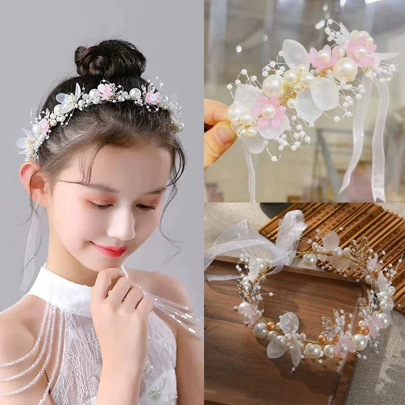 Flower Crown Bride Headband Wedding Hair Accessories Gorgeous Flower Headbands Hair Vine Hair Ornament For Women Girls