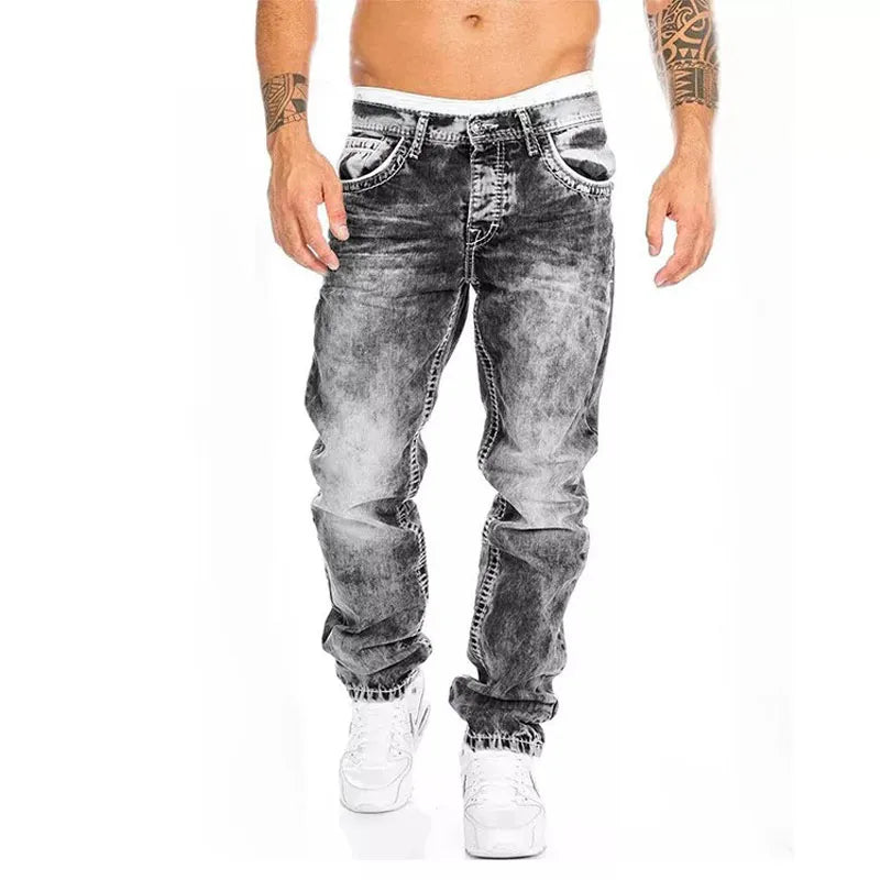 Mens Jeans Brands Straight Stretch Slim Jean Casual Pants Denim Trousers Baggy Jeans Black Blue-Dollar Bargains Online Shopping Australia