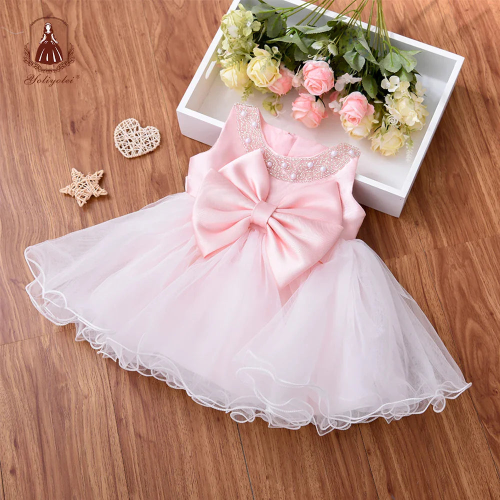 Fairy Cuty Girls Dress Tulle Fluffy Children Gowns Flower Princess Kids Birthday Party Baby Toddler Dresses-Dollar Bargains Online Shopping Australia