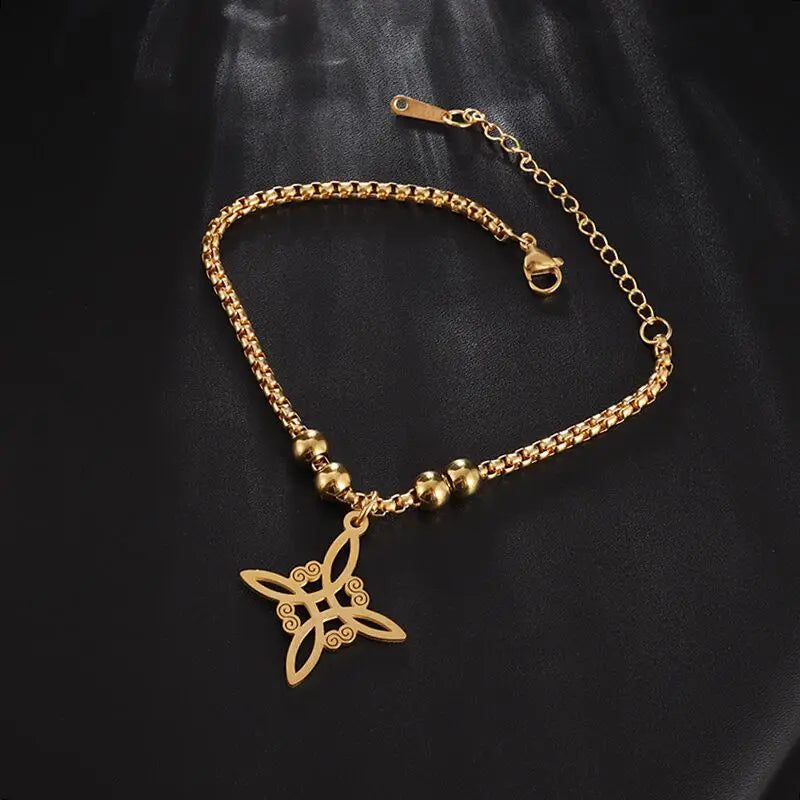 Witch Knot Necklace Stainless Steel Magic Knot Pagan Witchcraft Symbols Pendant Celtic Knot Necklace Jewelry Gifts for Women-Dollar Bargains Online Shopping Australia
