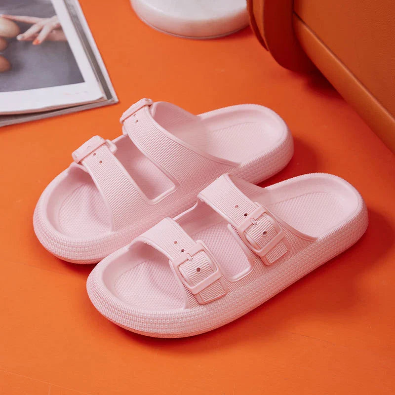 Thick Platform Cloud Slippers Women Fashion Buckle Soft Sole Pillow Slides Sandals Woman Beach Non-Slip Flip Flops-Dollar Bargains Online Shopping Australia