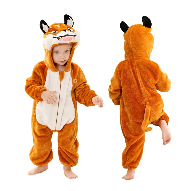 Halloween Baby Rompers Winter Hooded Flannel Toddler Infant Clothes Overall Bodysuits Jumpsuit Costume-Dollar Bargains Online Shopping Australia