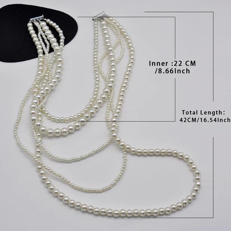 Pearl Multi-layered Women's Necklace Exaggerated Fashion High Street Club Party Banquet Necklace For Women Jewelry-Dollar Bargains Online Shopping Australia