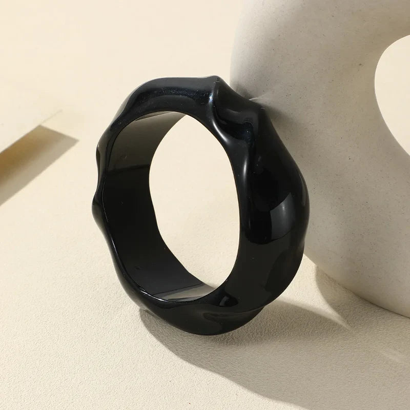 Transparent Resin Acrylic Bangles For Women Geometry Round Bangle Bracelets Charm Thick Simple Party Hand Jewelry-Dollar Bargains Online Shopping Australia