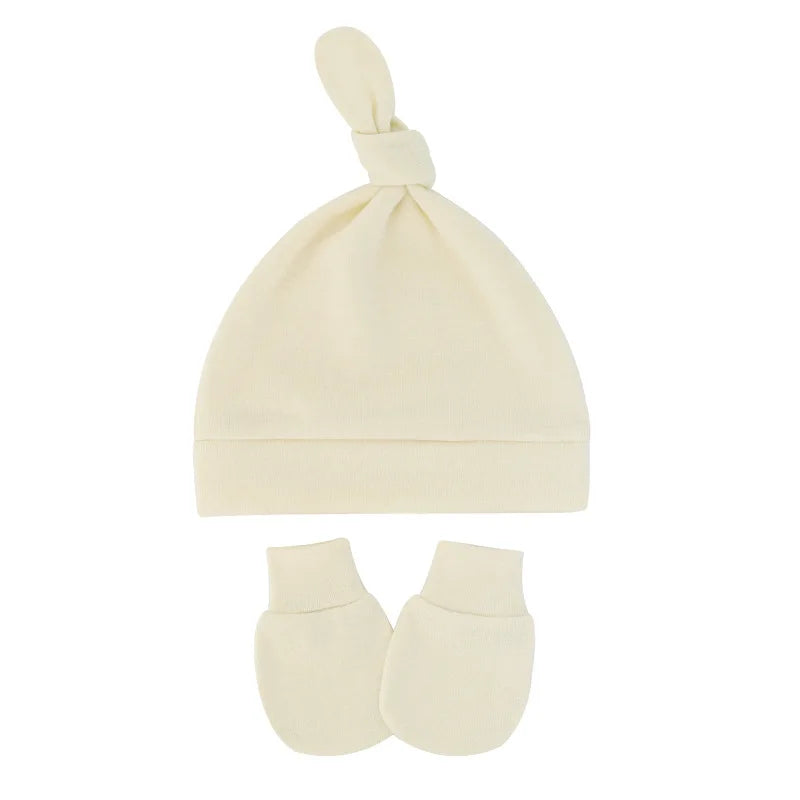 Newborn Baby Hat With Gloves Cotton Bonnet Baby Beanie For Girls Spring Soft Infant Cap Boy Toddler Accessories Gift-Dollar Bargains Online Shopping Australia