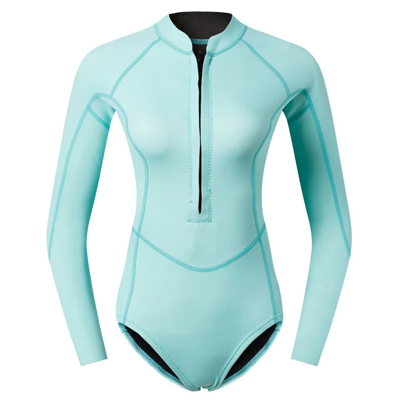 Woman Diver Diving Suit 2mm Neoprene Diving Equipment Pink Long Sleeve Bikini Swimsuit Women