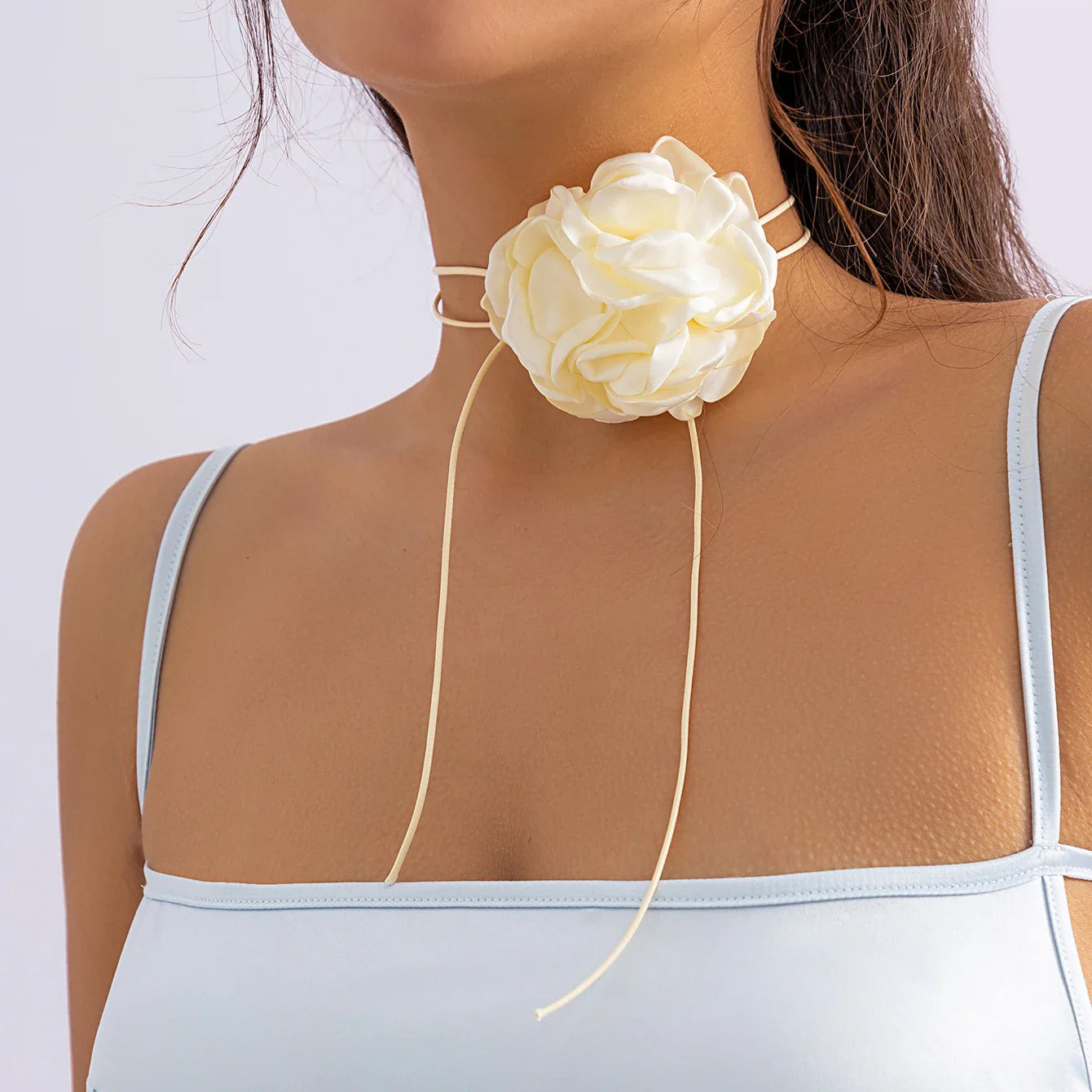 Romantic Gothic Big Rose Flower Clavicle Chain Necklace for Women Ladies Korean Fashion Adjustable Rope Choker Y2K Accessories-Dollar Bargains Online Shopping Australia