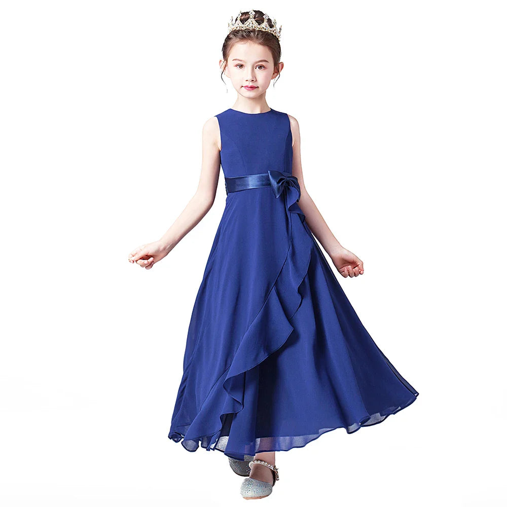 Chiffon Junior Bridesmaid For Teens Ankle-Length Flower Girl Dresses For Wedding Party Kids First Communion Gowns-Dollar Bargains Online Shopping Australia
