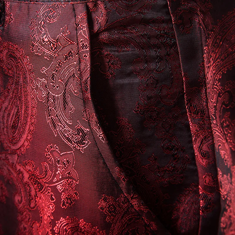 Spring Thin Purple Floral Suit Pants Men Wedding Party Dresses Pants Fashion Casual Trousers