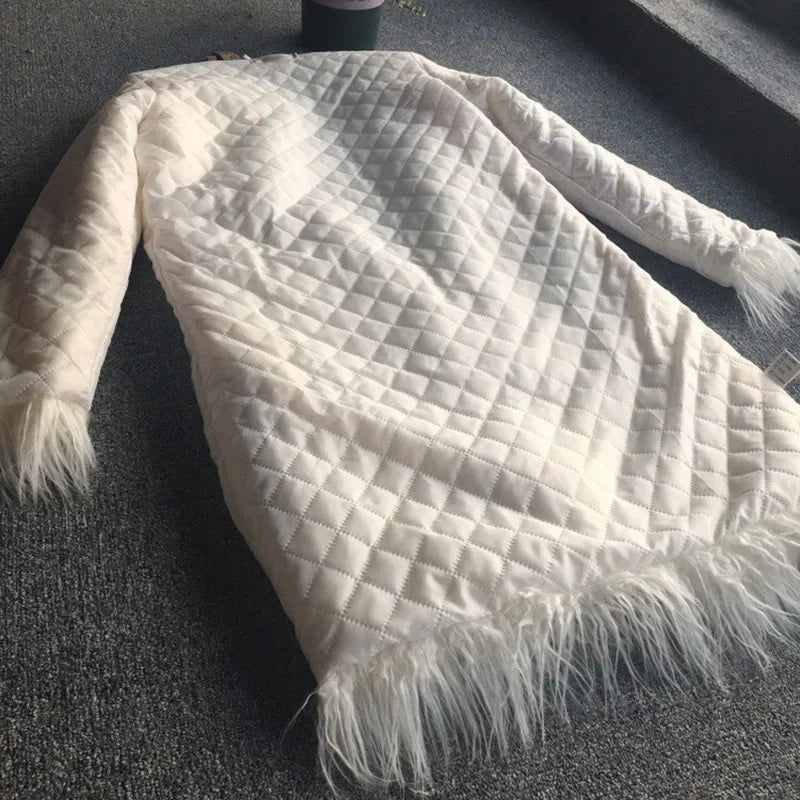 Faux Fur Long Jacket Lapel Furry Coats Overcoat Women Fashion Winter Warm Plush Trenchcoat-Dollar Bargains Online Shopping Australia