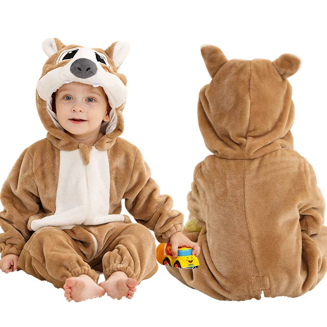 Halloween Baby Rompers Winter Hooded Flannel Toddler Infant Clothes Overall Bodysuits Jumpsuit Costume-Dollar Bargains Online Shopping Australia