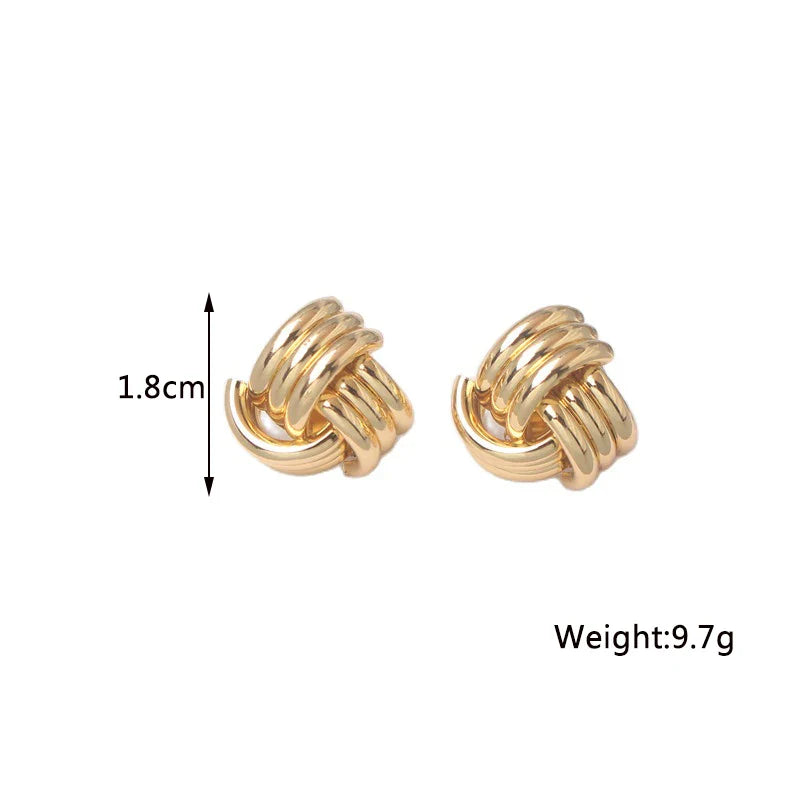 Twist Stud Earrings Gold Color Metal Women Earrings Rotating Spiral Unusual Earrings for Ladies European Jewelry-Dollar Bargains Online Shopping Australia
