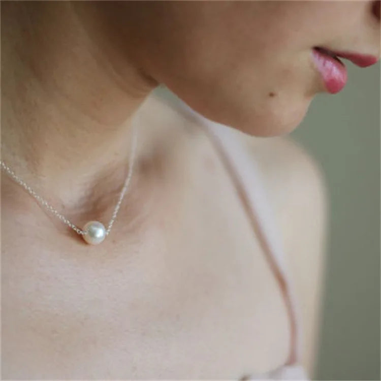 Elegant Jewelry Wedding Big Pearl Necklace For Women Fashion Imitation Pearl Green Rose Color Stone Choker Necklace-Dollar Bargains Online Shopping Australia