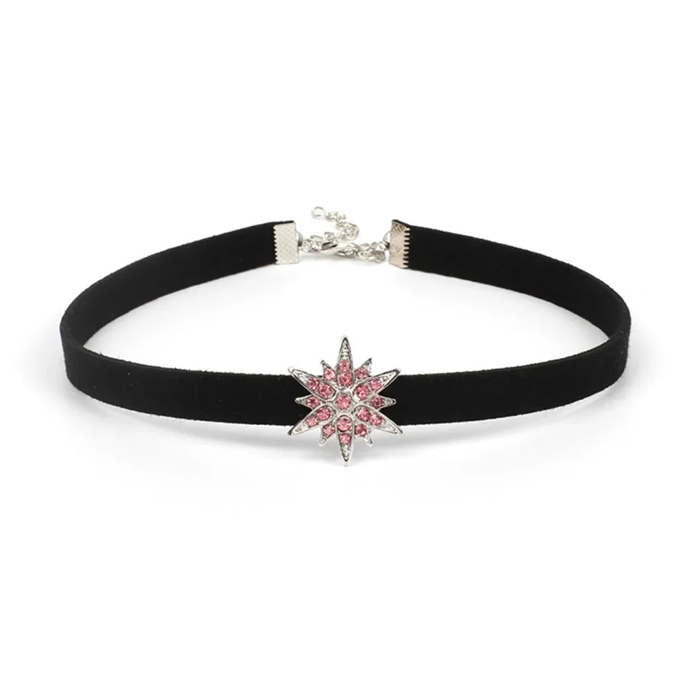 Korean Fashion Black Leather Velvet Choker Necklace Punk Gothic Jewelry Chockers Vintage Goth Necklace for Women Gifts Collier