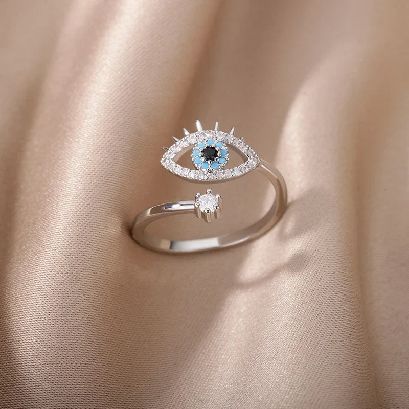 Lucky Turkish Evil Eye Rings For Women Opening Stainless Steel Ring Luxury Wedding Couple Jewelry anillos mujer-Dollar Bargains Online Shopping Australia