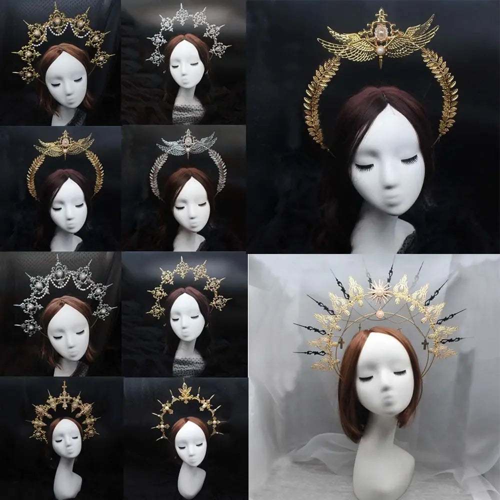 Fashion Handmade Headdress Parts Sun Goddess Headwear DIY Crown Material Kits Gothic Lolita Tiara Wedding Headpiece