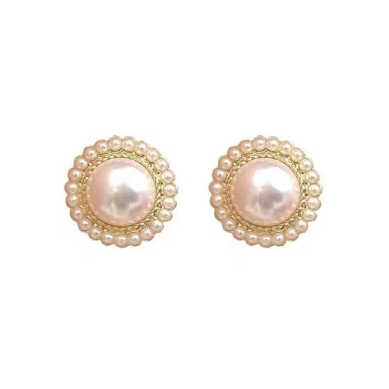 Fashion Bohemian Big Pearl Stud Earring Mascot Ornaments For Women