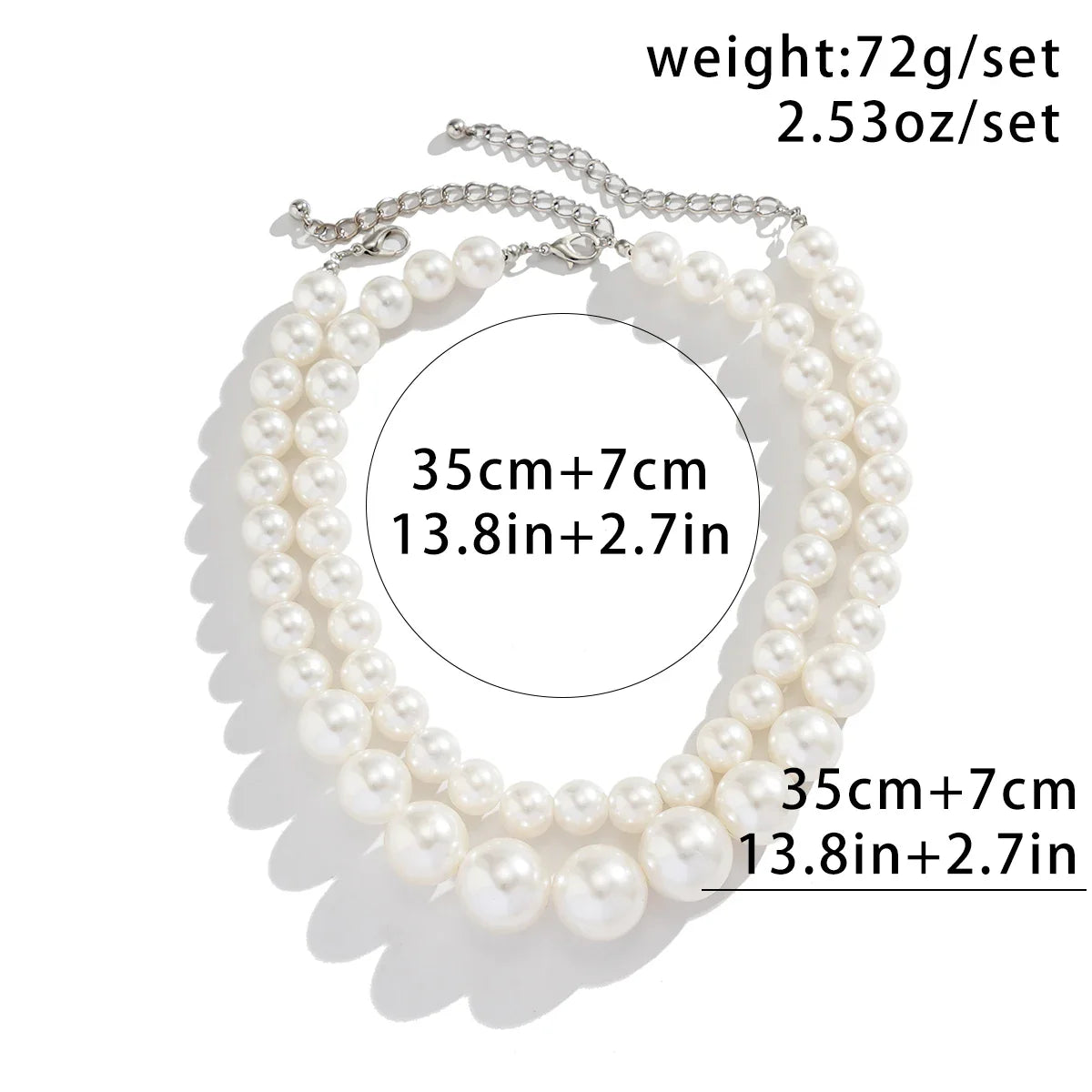 2pcs/set Imitation Pearl Beaded Choker Necklaces Collar Wedding Bridal Party Jewelry Gift-Dollar Bargains Online Shopping Australia