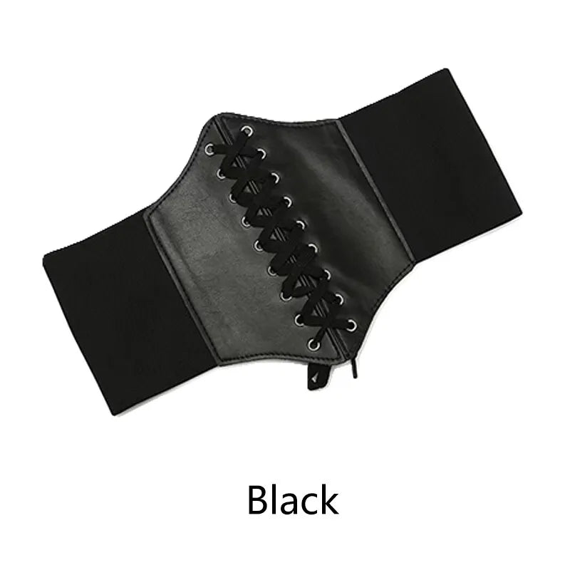 Women Shapers Belts Corset Wide Faux Leather Slimming Body Shaping Girdle Belt Daily Wear Elastic Tight High Waist