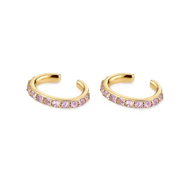 Gold Filled Stud Earrings Set For Women Ear Cuffs Colorful Zircon Dangle Hoop Earrings Fashion Party Jewelry-Dollar Bargains Online Shopping Australia